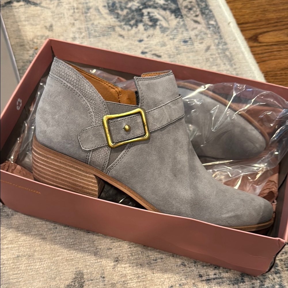 Franco Sarto Gray Suede Ankle Boots